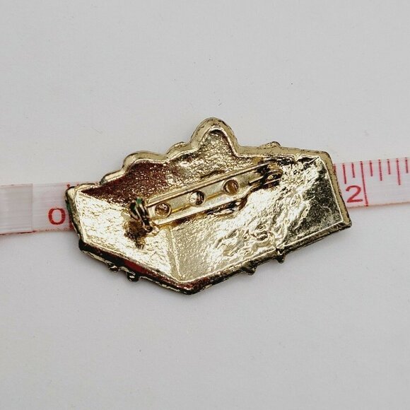 Christmas Brooch & Pin Gold Tone Christmas Present Brooch & Safety Pin Style - Picture 7 of 10